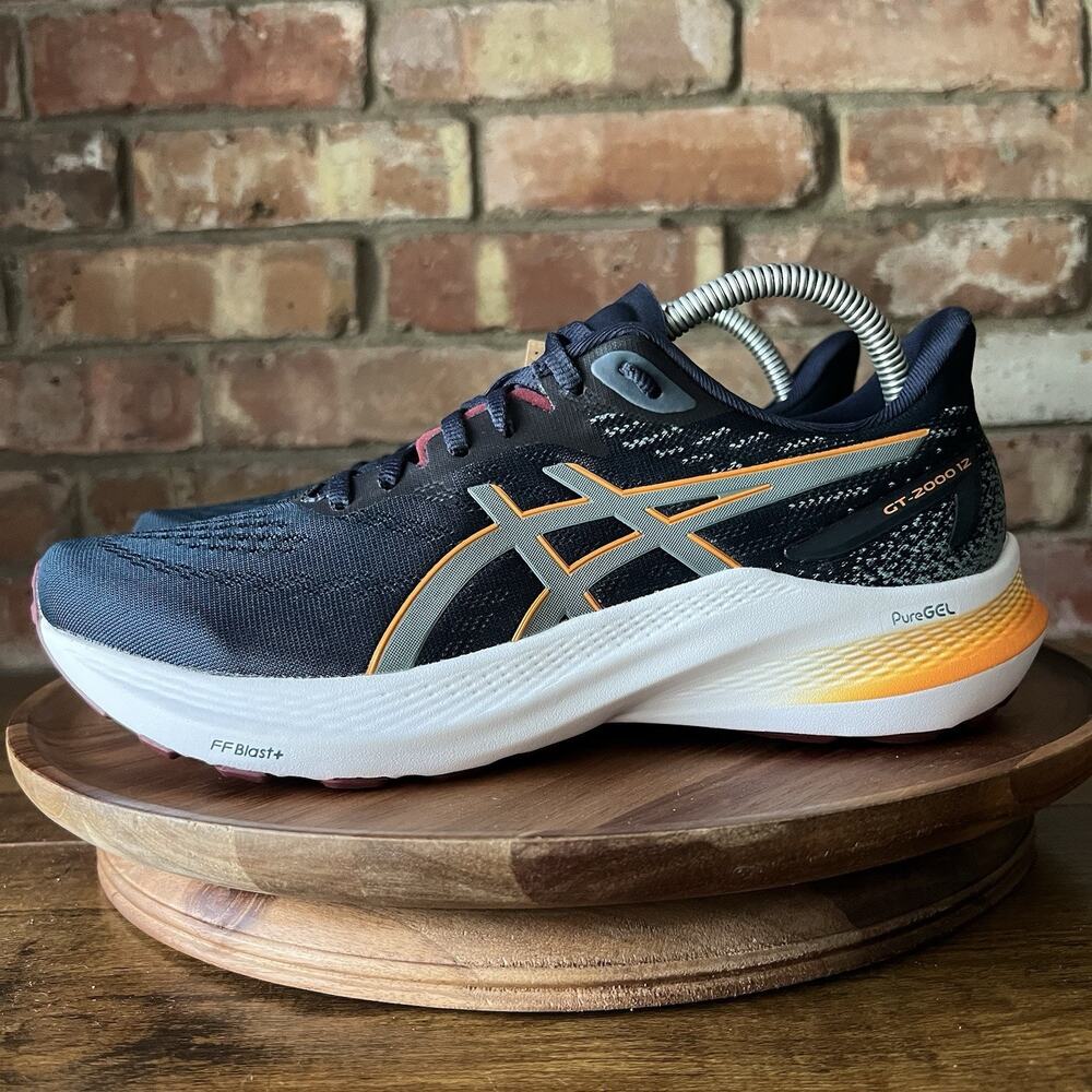 ASICS GT-2000 12 Stability Men's 8 Blue Orange Athletic Running Shoes Sneakers
